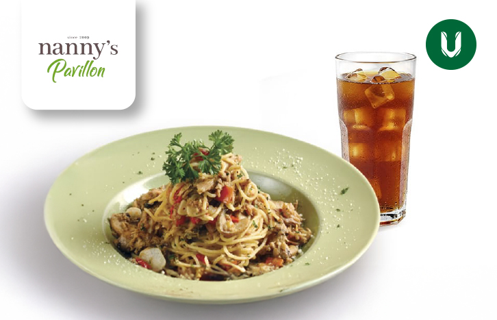 1 Hot Tuna Spaghetti + 1 Iced Tea Rp. 121.836