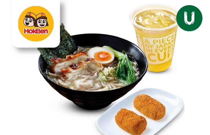 Tori Paitan Ramen (L) + Soboro Creamy Korokke 2 pcs + Ocha (Dine in Only) Rp.72.000