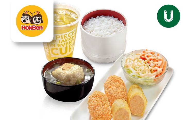 Hoka Hemat 3 + Chicken Tofu 1 pc + Ocha (Dine in Only) Rp.51.000