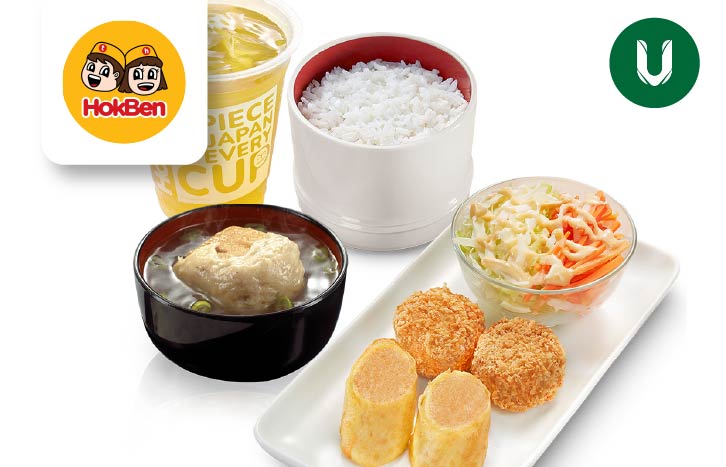 Hoka Hemat 2 + Chicken Tofu 1 pc + Ocha (Dine in Only) Rp.51.000