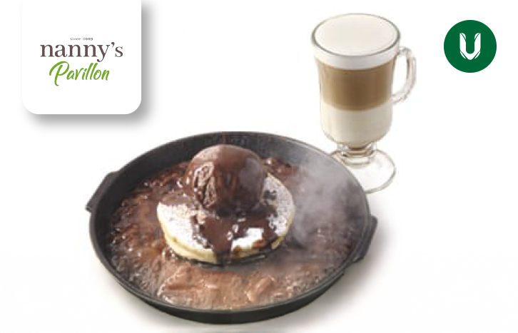 Ultra Nanny's Pavillon Feast - Voucher Digital 1 Sizzling Chocolate Pancake + 1 Coffee (Cafe Late/Americano) . 121.836